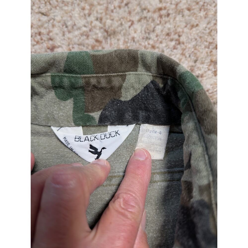 VINTAGE BLACK DUCK Long Sleeve button up, L/XL, Camo heavy Flannel Shirt - Picture 3 of 8